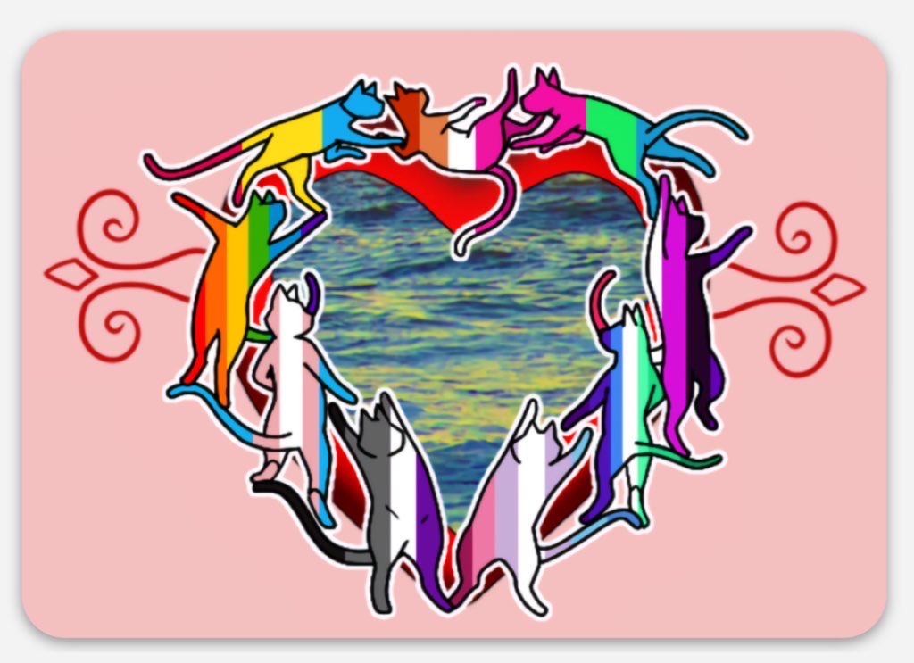 (image for) Original Pride Month Cats of Many Flags Sticker